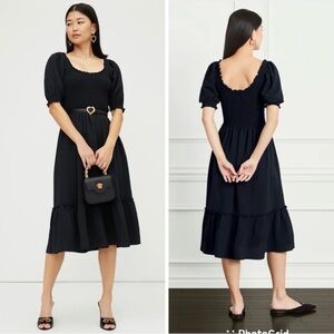 Hill House Black Louisa Midi Dress